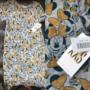 LulaRoe Disney XXS Carly Yellow and Gray Minnie